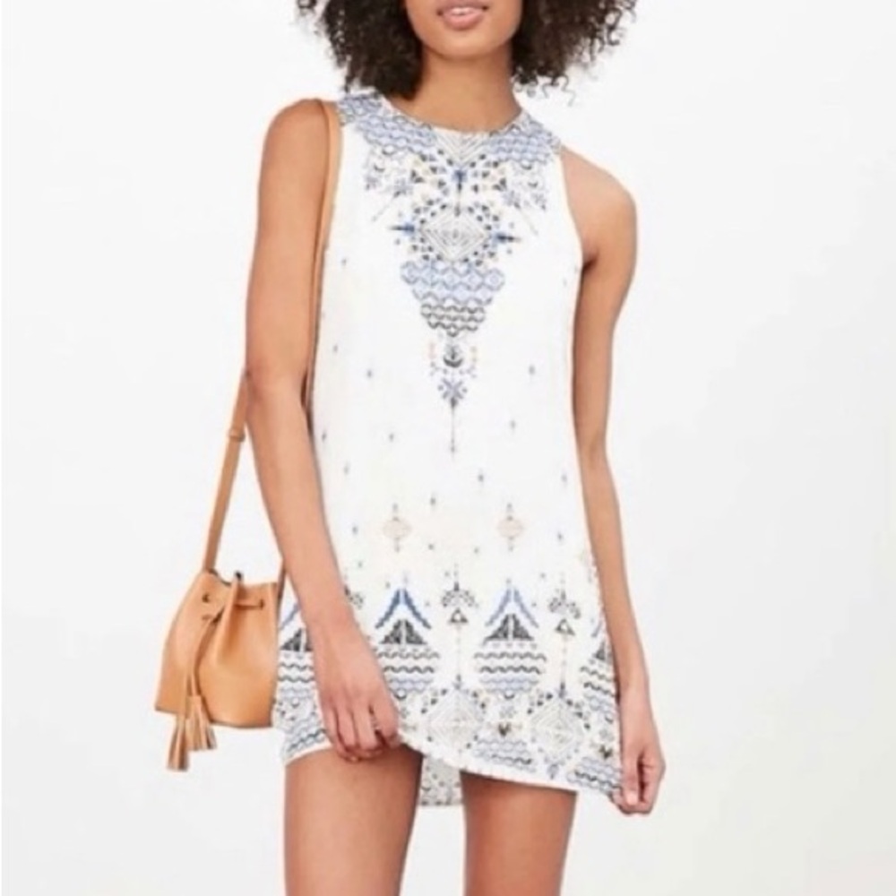 Urban Outfitters Ecoté White Aztec Patterned Dress